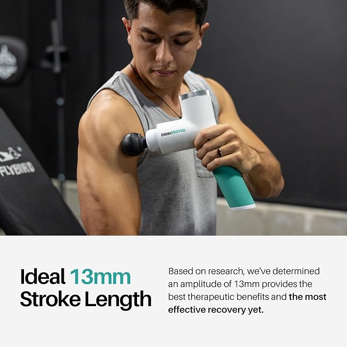 Ekrin Athletics White Kestrel Percussive Massager - Enhanced Precision &amp Comfort for Elite Muscle Recovery &amp Wellness - Relieve Sore Muscles and Stiffness