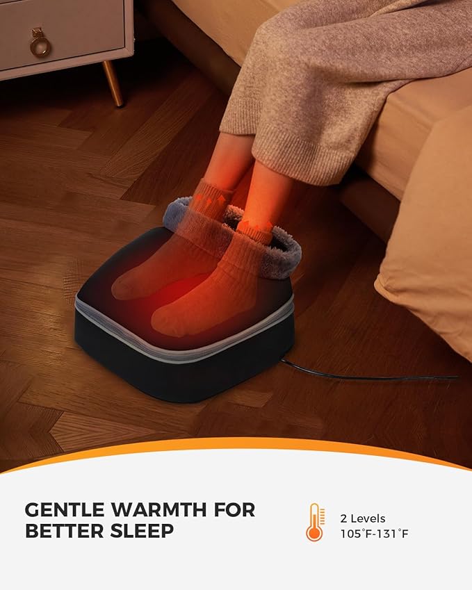 CooCoCo Shiatsu Foot Massager with Heat - Gifts for Men Women Kneading Feet Massager Machine Cushion or Foot Warmer Massagers for Back and Foot Relief