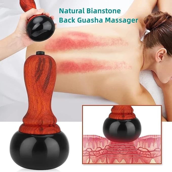 Hot Stones for Massage Electric Body Massager with Temperature Control Natural Bian Stone Gua Sha Scraping Massager for Home SPA Relaxation Treatment Pain Relief