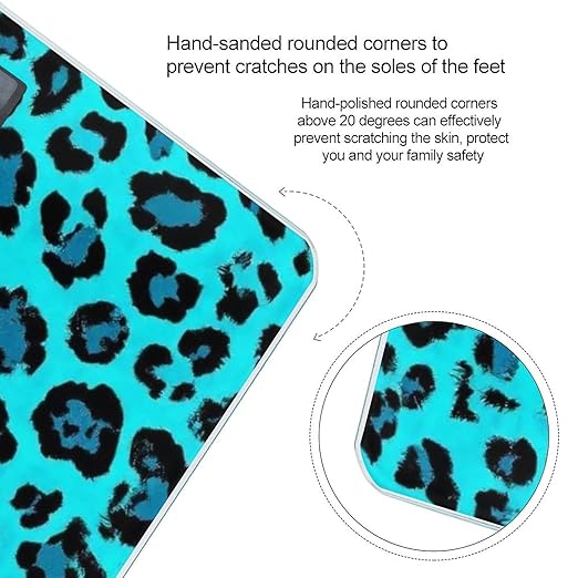 Digital Bathroom Weighing Scale Energy Saving Scale Smart Scale for Body Weight Cheetah Blue and Black Leopard Print