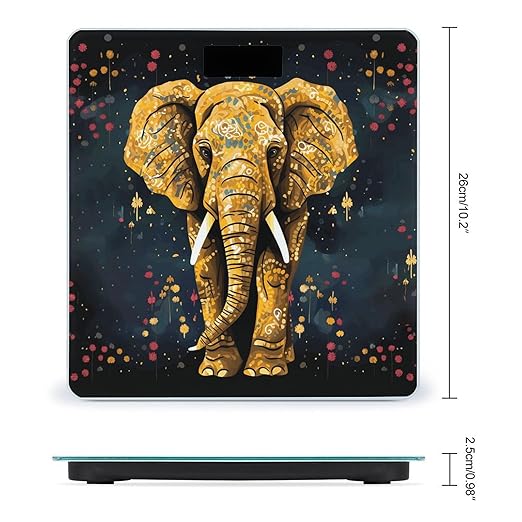 Abstract Elephant Smart Scale for Body Weight Accurate Bathroom Scale with LED Display Digital Weight Scales Weighing Machine High Precision Scales for Bath Home