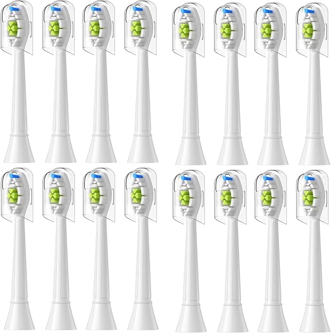 8/12/16pcs Replacement Toothbrush Heads Compatible for Philips Electric Brush Head 4100 6500 6100 7500 5300 1100(16pcs White)