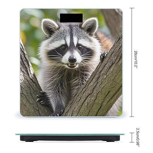 Raccoon Scale for Body Weight Highly Accurate Digital Bathroom Body Scale Digital Bathroom Scales for People Anti-Slip Large LCD Display Smart Scales