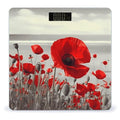 Red Poppy FlowerScale for Body Weight with LCD High Precision Weighing Scales Fashion Sturdy Tempered Glass Weight Scales Easy-to-Read Digital Bathroom Scale for Daily 400lb