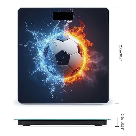 Women's Fashion Automatic Switch Digital Bathroom Weighing Scale Smart Scale Water and Fire Soccer Ball