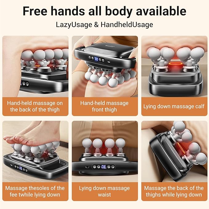 Gurui Massage Guns Deep Tissue Neck Massager with 16 Heads 16-Head Massage Gun Set for Deep Tissue and Back Shoulders Legs Pain Relief