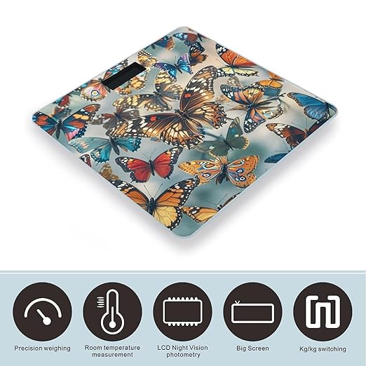 Butterflies Scale for Body Weight Smart Scales Digital Bathroom Scale High Precision Weighing Scales with Large Display Weighing Machine for People