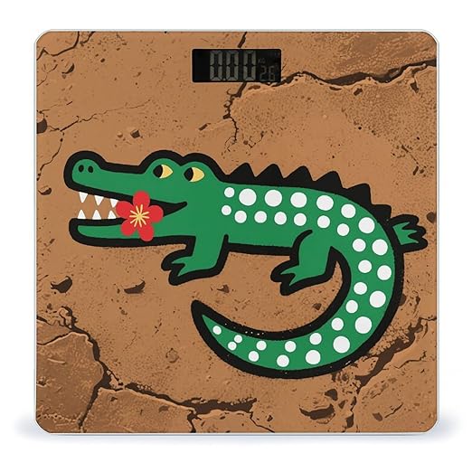 Crocodile Clan Mark Scale for Body Weight Sturdy Tempered Glass Weighing Scales with LCD Display Accurate Digital Bathroom Scale Convenient Body Fat Smart Scales Easy Read
