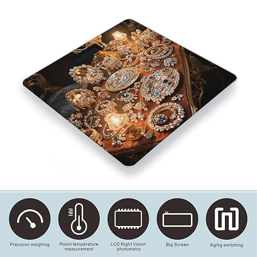 Jewelry Feast Bathroom Scale for Body Weight Bathroom Digital Electronic Weighing Scale with Back Lit LED Display Sturdy Tempered Glass Weight Watchers Scales 400lb