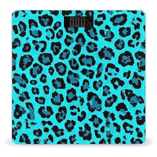 Digital Bathroom Weighing Scale Energy Saving Scale Smart Scale for Body Weight Cheetah Blue and Black Leopard Print