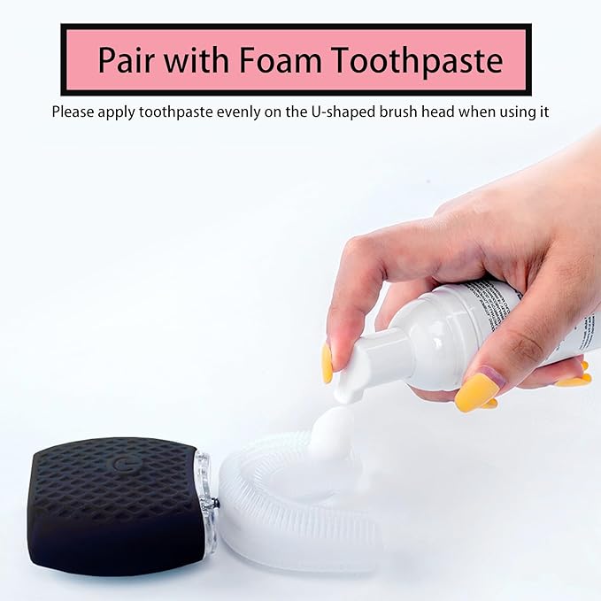 Ultrasonic Toothbrush for Adults - Automatic Electric Toothbrush with Soft Bristles &amp 30s Timer Rechargeable Portable Design with Wireless Charging Waterproof &amp Washable for Travel &amp Home