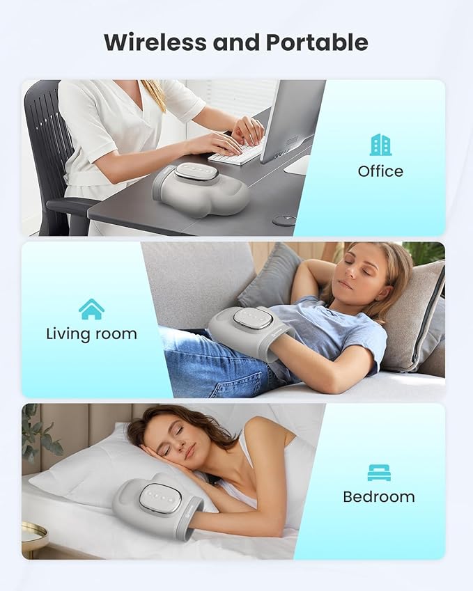 COMFIER Wireless Hand Massager with Heat and Compression2025 Updated Larger Electric Finger Massage for Arthritis and Carpal TunnelWrist