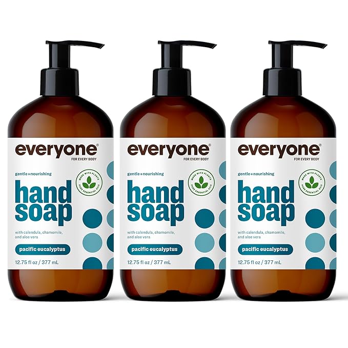 Everyone 3-in-1 Soap Body Wash Shampoo Bundle with Hand Soap Eucalyptus (Packs of 2 and 3)