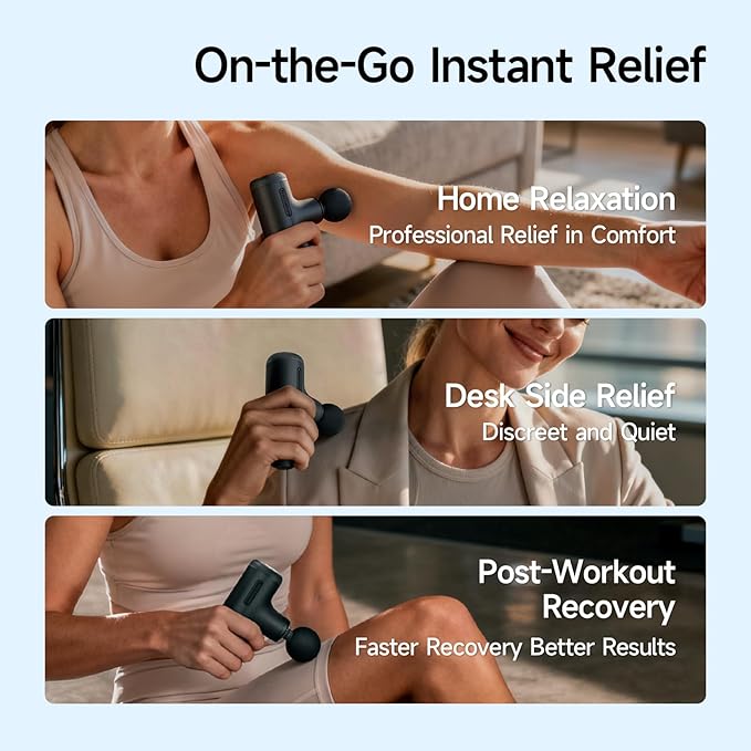 Super Mini Massage Gun Deep Tissue Muscle Massager with Adjustable Amplitude Portable Handheld Percussion Massager Quiet for Home Gym &amp Travel Dark Gray