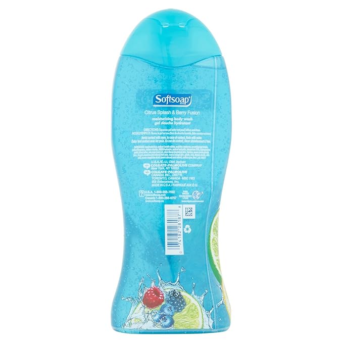 Softsoap Moisturizing Body Wash - Citrus Splash &amp Berry Fusion - Net Wt. 18 FL OZ (532 mL) Per Bottle - Pack of 3 Bottles