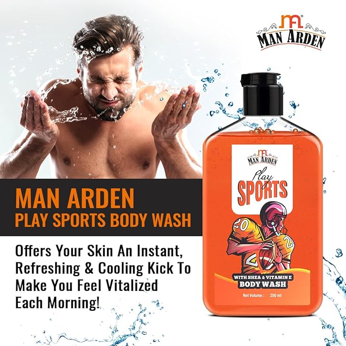 Man Arden Play Sports Luxury Body Wash Infused With Shea Butter &amp Vitamin E 250ml