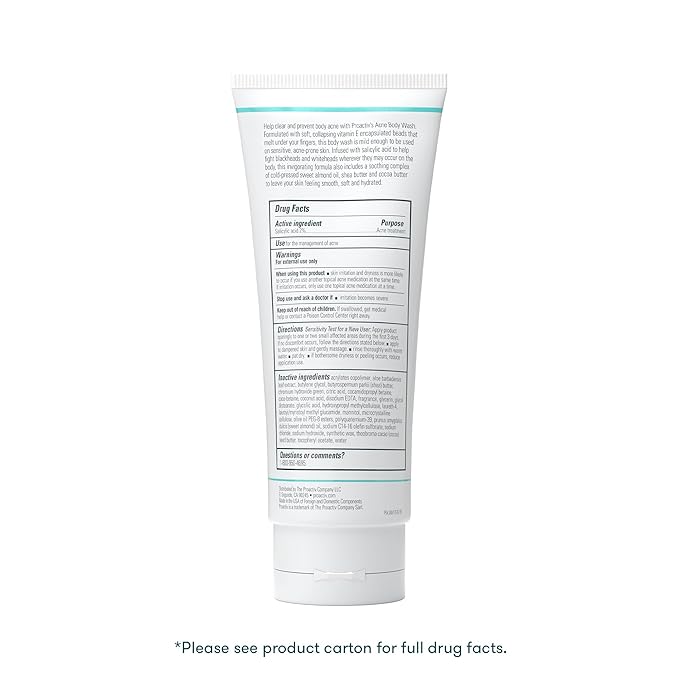 Proactiv Acne Body Wash Gentle Body Cleanser Unclogs Pores and Clears Body Blemishes Salicylic Acid &amp Glycolic Acid Formula Soothing Complex of Shea Butter Vitamin E &amp Aloe Vera Extract