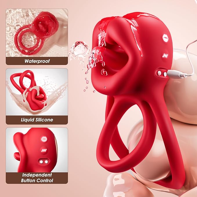 Clitotial Sucker with Tongue &amp 3X Suction &amp 9X Vibration Mode Nipple Sucking Sensory Toys Woman ZJY31210