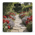 Crimson Red and Sage Floral Vatika Smart Scale for Body Weight Digital Bathroom Scale Toughened Glass Weight Scale with Large LCD Backlight Display High Precision Scales Weighing Machine
