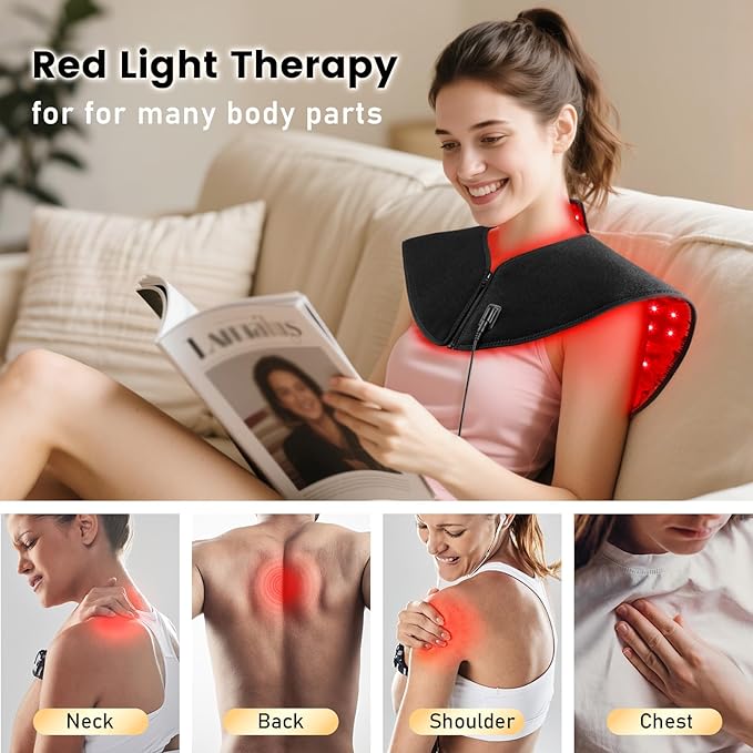 Viconor Red Light Therapy for Body Infrared Light Therapy for Neck and Shoulder at Indoor Neck Massager Pain Relief 194 LEDs 660nm &amp 850nm 30W High Power