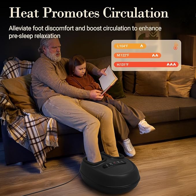 FSA Eligible HSA Foot Massager 2026 Upgraded Feet Massager with Heat Compression 3D Deep Kneading Relief for Foot Fatigue Relief &amp Neuropathy Birthday Gifts for Women Men（with Remote）