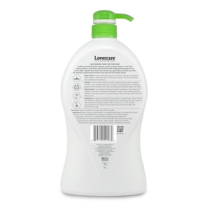 Lover's Care Goat's Milk Moisturizing Body Wash Shower Cream Avocado 40.7 Fl.Oz - Single…