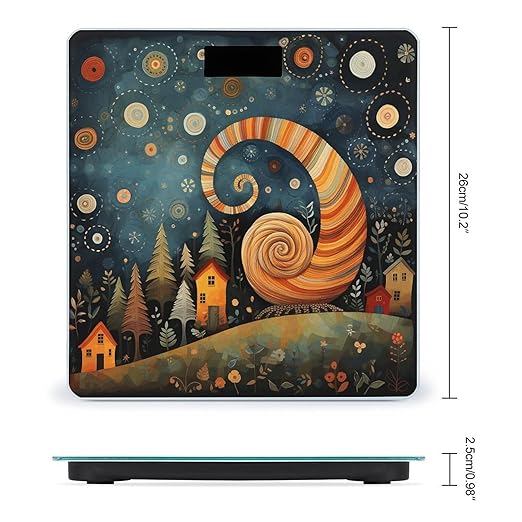 Snail Element Picture Scale for Body Weight Digital Bathroom Scale Accurate Smart Weight Scales with Large Display Weighing Machine High Precision Scales