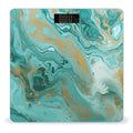 Teal and Gold Marble Bathroom Scale for Body Weight LCD Display Digital Bathroom Scale Tempered Glass Bathroom Weight Scales Fashion Smart Scales for Home Bedroom 400 Lb