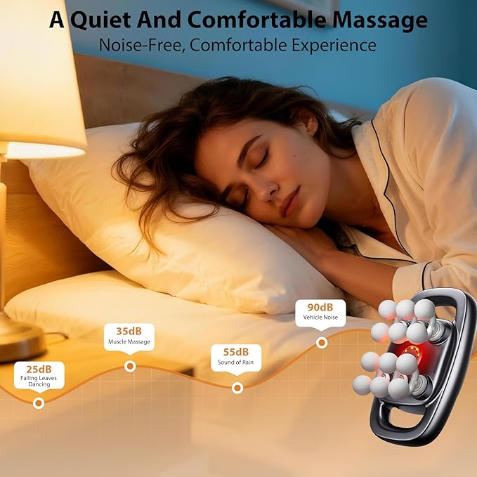 12-Head Massage Gun 3 Modes 30 Levels Of Intensity Electric Deep Tissue Massager Relieves Muscle Pain All Over The Body 4k Smart Display Suitable For Lazy People The Elderly And Office Workers