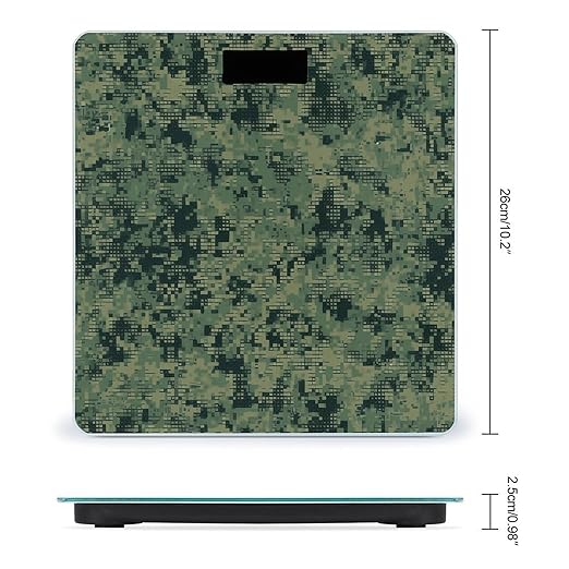 Green Army Digital Camouflage Smart Scale for Body Weight Accurate Bathroom Scale with LED Display Digital Weight Scales Weighing Machine High Precision Scales for Bath Home