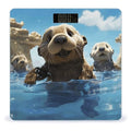 Lovely Sea Otter PrintScale for Body Weight with LCD High Precision Weighing Scales Fashion Sturdy Tempered Glass Weight Scales Easy-to-Read Digital Bathroom Scale for Daily 400lb