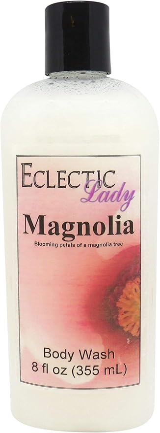 Eclectic Lady Liquid Pearl Body Wash - Magnolia Scent 3-in-1 Use For Bubble Bath Hand Soap &amp Body Wash Phthalate-Free Magnolia Fragrance Handcrafted in USA (8 oz)
