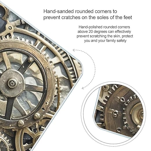 Cool Steampunk Gears Scale for Body Weight Accurate Digital Bathroom Scale Toughened Glass High Precision Scales Smart Weight Scales with Large LCD Backlight Display Weighing Machine