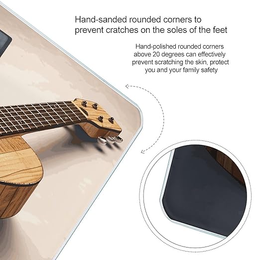 Guitar Wooden Bathroom ScaleHighly Accurate Digital Weighing Machine for People Bright LED Display Weight Scale for The Aldult Home Use