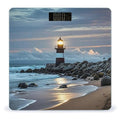 Sea Lighthouse Bathroom Scale for Body Weight with High Precision Large LCD Backlight Display Digital Weighing Scale with BMI Capacity Up to 180kg