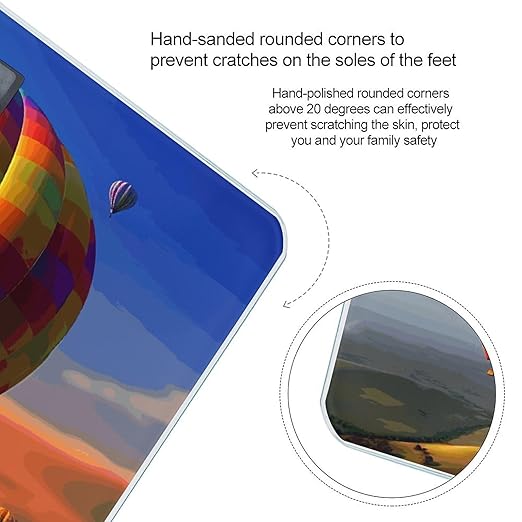 Hot Air Balloons Weight ScaleClear LED Display Bathroom Digital Weighing ScaleTempered Glass Digital Bathroom Scale for Body Weight Capacity Up to 400 Lbs