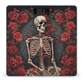 Skeleton with Roses Scale with LCD Easy-to-Read Anti-Slip Weight Digital Bathroom Scale Precision Weighing Scales Sturdy Tempered Glass Body Weight Scales for Daily Use