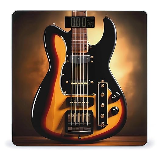 Instrumental Guitar Scale for Body Weight High Precision Digital Weight Scales with LCD Display Anti-Slip Sturdy Slim Tempered Glass Bathroom Scale for Home Use