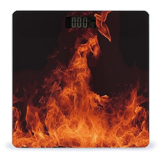 Dancing Fire Scale for Body Weight Sturdy Tempered Glass Weighing Scales with LCD Display Accurate Digital Bathroom Scale Convenient Body Fat Smart Scales 400lb