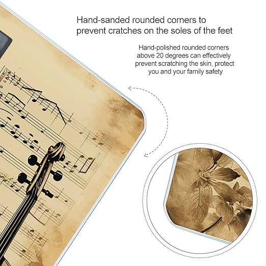 Music Notes on Old Paper Bathroom Scale Ultra-Bright Liquid Crystal Screen Weight Scale Accurate Bathroom Body Scales for Body Weight Bathroom Pet Home Bedroom Gift-Giving