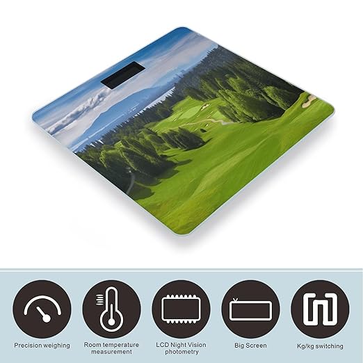 Digital Bathroom Scale for Body Weight Scale with Bright LCD Display High Accuracy Step-On Technology Auto On/Off Vancouver Golf Course Digital Scales 400 Lbs /180kg