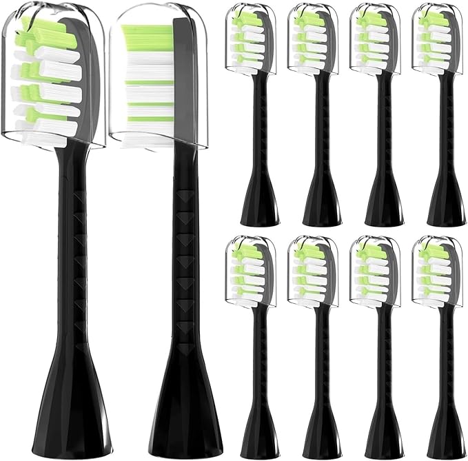 10Pack Toothbrush Replacement HeadsCompatible for Philips One Series Sonicare Rechargeable HY1200/06 BD1003/AZ(Black)