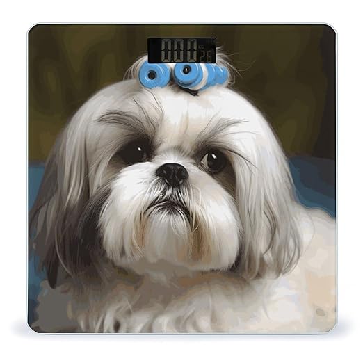 Shih Tzu Dog Bathroom Scale for Body Weight 400 Lb Weight Scale with High Precision Sensors Tempered Glass Highly Accurate Digital Weighing Machine for People