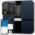 ABLEGRID Smart Body Fat Scale Rechargeable Digital Bathroom Scale for Body Weight Gradient Trends and Difference in Change Display 22 Body Metrics BMI Muscle Mass Heart Rate Water Weight 400lb