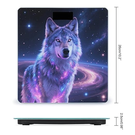 Digital Bathroom Scale for Body Weight Scale with Bright LCD Display High Accuracy Step-On Technology Auto On/Off Galaxy Wolf Digital Scales 400 Lbs /180kg