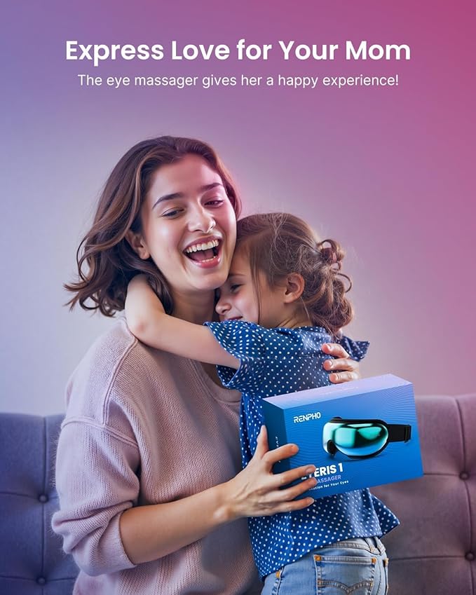 RENPHO Eye Massager with Heat Mothers Day Birthday Gifts for Mom Women Men Her FSA Eligible HSA Eye Mask for Migraine ReliefSleep Mask for Dry Eyes Relax Reduce Strain for Men Dad Eyeris 1