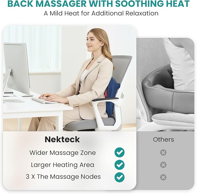 Nekteck Foot Massager with Heat Shiatsu Foot Massager for Neuropathy Plantar Fasciitis Electric Heated Foot Massage Machine for Pain Relief and Circulation Gifts for Man Woman Her Him Birthday