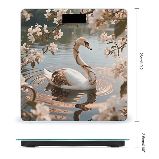 Graceful Crane Scale for Body Weight Sturdy Tempered Glass Weighing Scales with LCD Display Accurate Digital Bathroom Scale Convenient Body Fat Smart Scales Easy Read