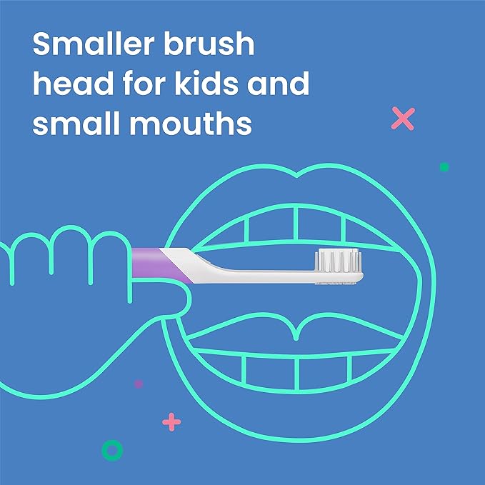 quip Sonic Toothbrush Replacement Heads for Kids - 3 Pack - Verified quip Small Brush Head Refills for Electric Toothbrushes - Soft Bristles Compact &amp Flexible - Last 3 Months Each