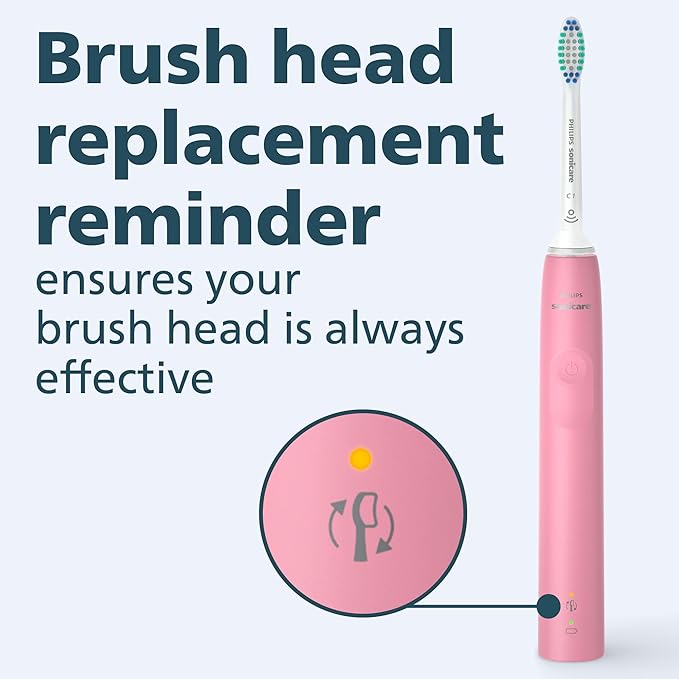 Philips Sonicare 3100 Power Toothbrush Rechargeable Electric Toothbrush with Pressure Sensor Deep Pink HX3681/06